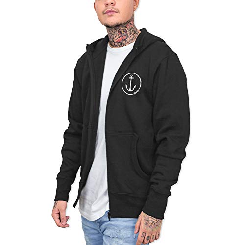 VIENTO Team Sudadera con Cremallera para Hombre (Negro, Small)