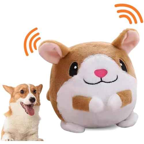 Hsioluted Wiederaufladbares, vibrierendes Plüsch Hamsterspielzeug mit Hüpfgeräusch für Katzen und Hunde Interaktives Hundespielzeug für den Außenbereich-7