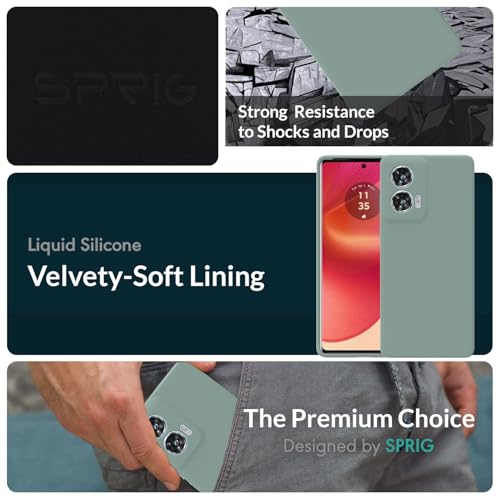 Image of SPRIG Compatible with Moto G96 Premium SilkTone Back Cover Drop Tested Shock Proof Mobile Case for Men, Women, Boys and Girls with Camera Protection (Light Green)