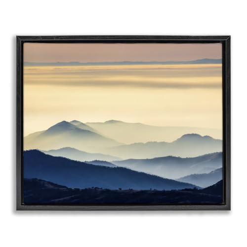 Foggy Sunrise Mountain Peaks, 25 x 31 Inch Canvas in Floater Frame