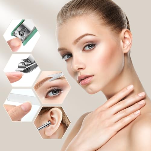 TTJHGYQO Nail Clippers and Beauty Tool Portable Set Nail Clipper Set Manicure Set 6 in 1 AKA Sorority Gifts Suitable for for Women Home, Workplace, Outdoor Travel,Etc. (AKA Green) — view 5