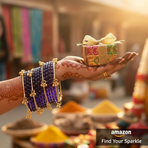 Image of Kashmiri Ghangharoo Glass Bangle Set for Women| Light Weight Bangles | Traditional Transparent Fancy Glass Chudi Set for Wedding, Party|Set Of 16(12 Glass + 4 ghungroo bangles)