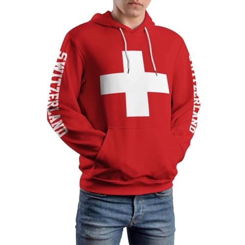 Sweat-shirt décontracté et cool à motif drapeau suisse coupe unisexe