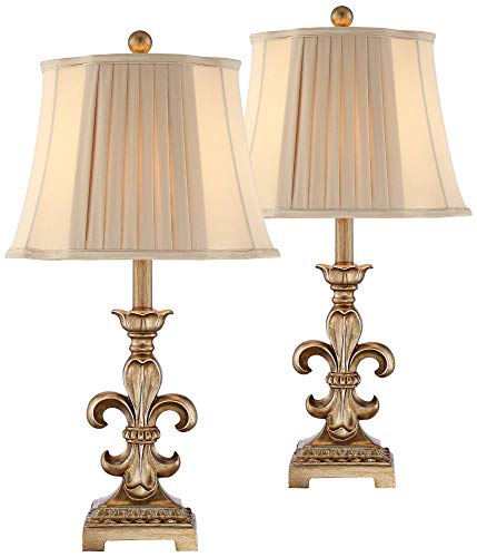 Regency Hill Louis Traditional French Fleur-de-Lis Table Lamps 25.75" High