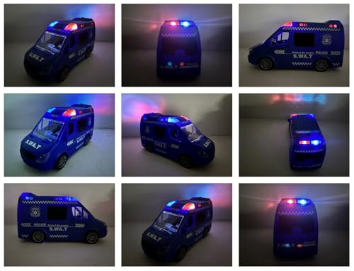 Krankenwagen Spielzeug mit Lichtern Sirenen Türen Öffnen Bewegung Kupplung Feuerwehr LKW Lichter und Geräusche blinkende Lichter LKW Polizei Van Notfallfahrzeug Bereit Eingreifen (Polizei)