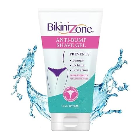 Bikini Zone Anti-Bumps Shave Gel - Close Shave w/No Bumps, Irritation, or Ingrown Hairs - Dermatologist Recommended - Clear Full Body Shaving Cream﻿ (5 oz) Cover