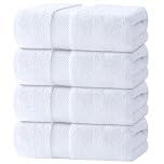 Luxury White Bath Towels Extra Large | 100% Soft Cotton 700 GSM Thick 2Ply Absorbent Quick Dry Hotel Bathroom Towel | 27x54 Inch | White | Set of 4