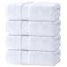 Luxury White Bath Towels Large - 700 GSM Circlet Egyptian Cotton | Absorbent Hotel Bathroom Towel | 27x54 Inch | Set of 4