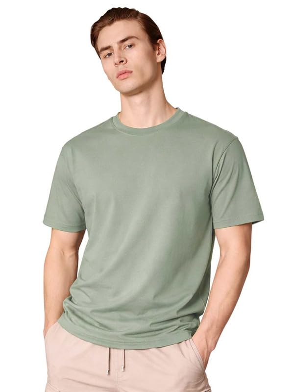 Image of Sleepynuts Men's Regular Fit Round Neck Half Sleeves Solid Casual Wear T-Shirt