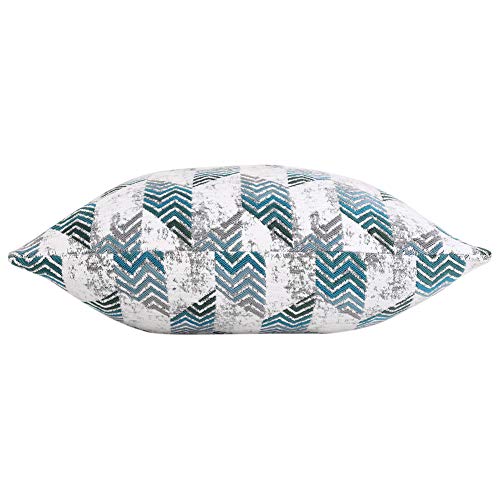 Yeiotsy Pack Of 2 Nordic Style Decorative Throw Pillow Covers For Sofa Bed Card Chair Geometric Cushion Cases Jacquard Chenille (Teal Rhombus, 18 X 18 Inches) #TOP1