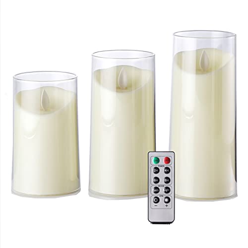 Dalang Flickering Flameless Led Candles With Remote Control And Timer, Ideal For Halloween, Christmas,Partty And Home Decor,Gifs For Wife,Mother,Friend,3D Wick, Set Of 3 (Ivory Dx567 H) #TOP3