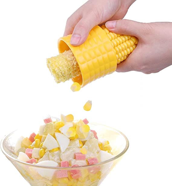 Image of Livello Corn Cutter, Stripping Kernels Remover with Stainless Steel Blades and Hand Protector Corn Peeler Manual and Portable Mini Circular Shaving Thresher, Kitchen Gadgets (Multicolored) Pack of-3
