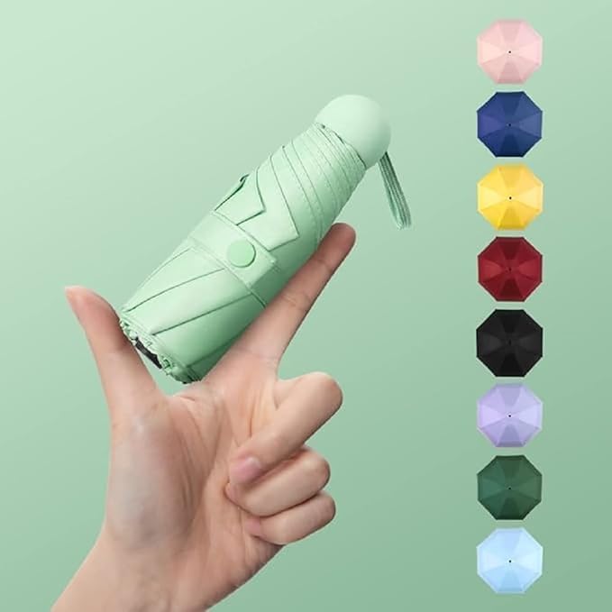 Image of Umbrella, Mini Folding Windproof & Compact UV Umbrella for Sun Protection Rain Windproof Strong Large 3 Fold for Women Handbags,3 Fold for Men Women, Stylish & Compact