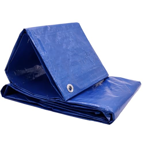 Lacers JaffaLine Gewebeplane - Robuste & wasserdichte Abdeckplane in verschiedenen Größen und Farben für optimalen Schutz im Outdoor-Bereich Blau (3x4m)