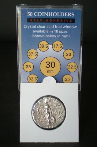 50 Portatarjetas Adhesivas 2x2 para Monedas 30mm miniatura 1