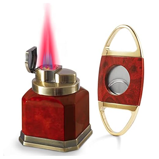 Zoocura Desktop Torch Lighter Set Quad 4 Jet Flame Adjustable Refillable Butane Tabletop Lighters Windproof Butane Torch Lighter Gift Set(Gas Not Included)