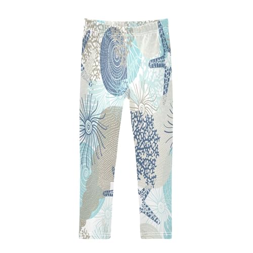 Bolaz Toddler Girls Leggings Printed Yoga Pants Leggings Starfish Shell for Kids
