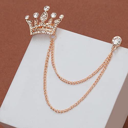 Image of To The Nines Men's Crown Design with Rose Gold Chain Brooch