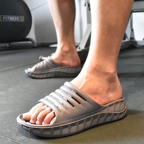 Image of GPOS Mens Sport Recovery Sandals Plantar Fasciitis Thick Cushion Slides Sandals Lightweight Comfort Orthotic Slippers