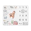 Sweet Jojo Designs Farm Animals Boy or Girl Milestone Blanket Monthly Newborn First Year Growth Mat Baby Shower Memory Keepsake Gift Picture Watercolor Farmhouse Barn Horse Cow Sheep Pig Farm Life