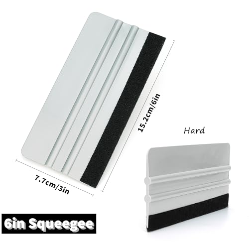 Umaki 3-teiliger Kunststoff-Rakel mit Filzkante, 10 cm – 12 cm – 15 cm, Vinyl-Rakel, Fensterfolien-Abzieher, Tapetenwerkzeuge, kleiner Rakel, kratzfrei, zum Glätten und Reinigen