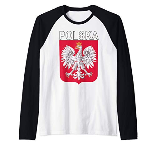 Polska Eagle Emblem Polish Language Camiseta Manga Raglan