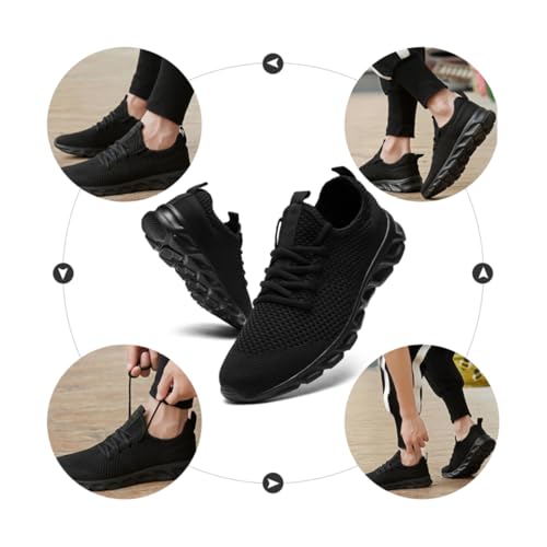 Foto von MGNLRTI Herren Schuhe Sneaker Laufschuhe Sommerschuhe Sportschuhe Straßenlaufschuhe Turnschuhe Fitnessschuhe Joggingschuhe Workout Freizeitschuhe Männer Running Shoes Gym schwarz EU43