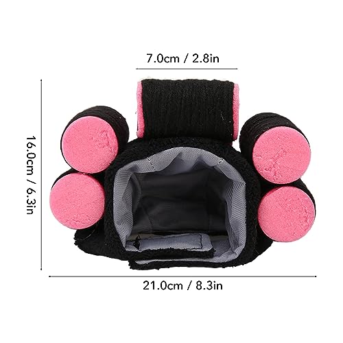 Gorro disfraz para perro y gato con peluca rizada negra miniatura 6