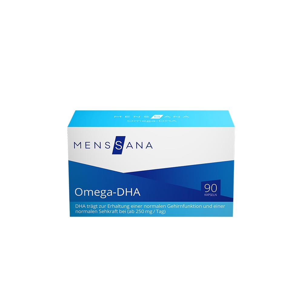 Omega-DHA MensSana – 500 mg DHA & 105 mg EPA pro Tagesdosis – Omega-3-Fettsäuren aus hochwertigem Fischölkonzentrat – 90 Kapseln