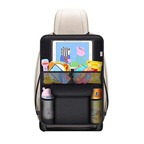 Meolsaek Kick Mats Back Seat Protector, Waterproof Oxford Seat Back Protector, Car Seat Back Protector for Kids, Back of Seat Protector for Kids Feet Car Seat (Black B-1pc)