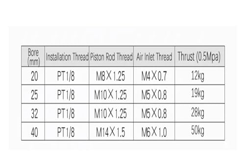 Cylindre pneumatique MG25 course 275mm en acier inoxydable double effet - 4