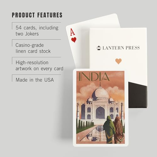 Baraja de cartas Póker estilo Taj Mahal India miniatura 3