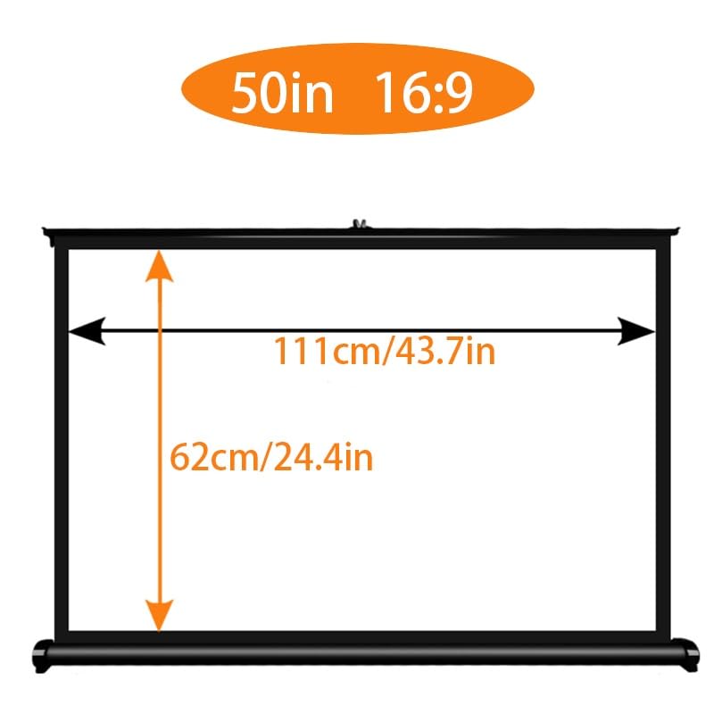 Pantalla de proyector retráctil portátil 50" 16:9 miniatura 7