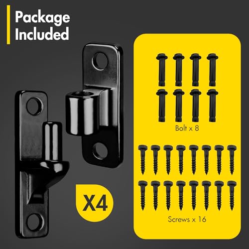 Wall Mount 4 Pack Heavy Duty 304 Stainless Steel Gate Hinges for Farm Gates, Metal Gates, Wooden Fences with 5/8'' Hinge Pin (Screws Included) by Dtructiew - Image 7