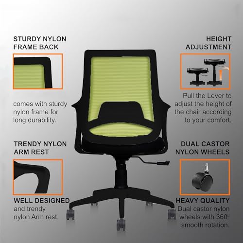 Image of Ergonomic Mesh Office Chair for Home & Office with High Comfort Seating, Adjustable Tilt, Swivel, and Casters