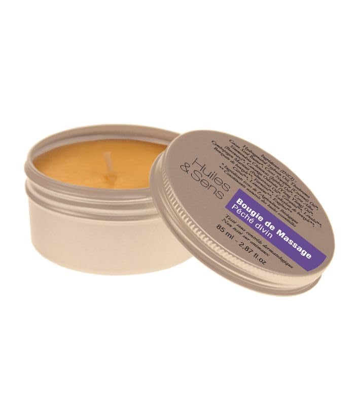 Huiles & Sens - Bougie de Massage bio Péché Divin - pot 85 ml