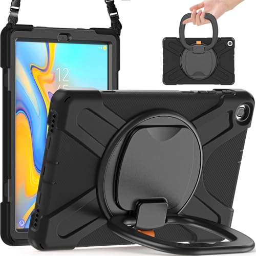 Coque Samsung Tab A 10.1 2019 T510 antichoc protection intégrale noire avec sangle JZ