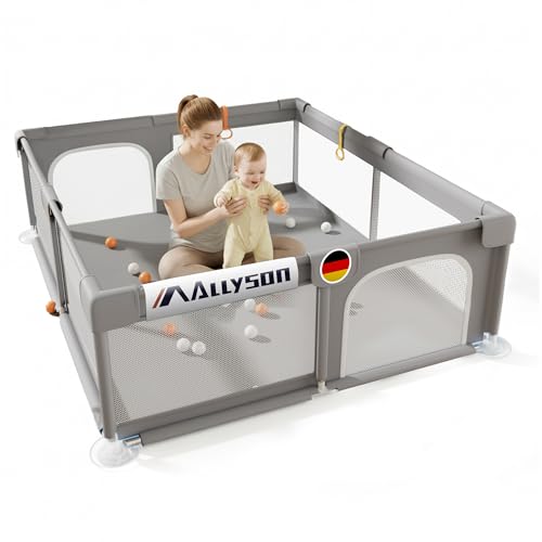 Allyson® Laufstall Baby Fence mit Matte 150x180, Großes...