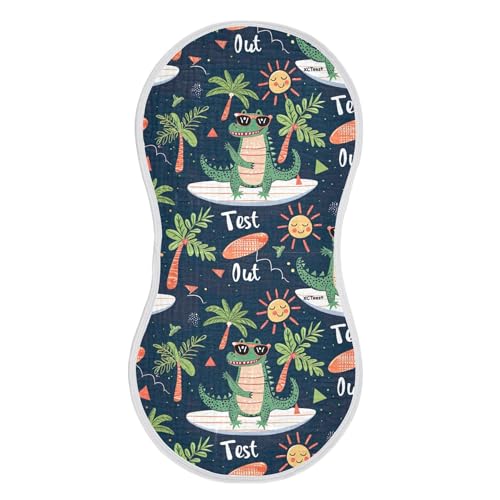 xigua Cartoon Alligators Baby Burp Cloths for Newborn Boys and Girls 2 Pack, Soft & Absorbent Cotton Baby Burp Cloth, Baby Washcloths, Newborn Towel, Burp Rags