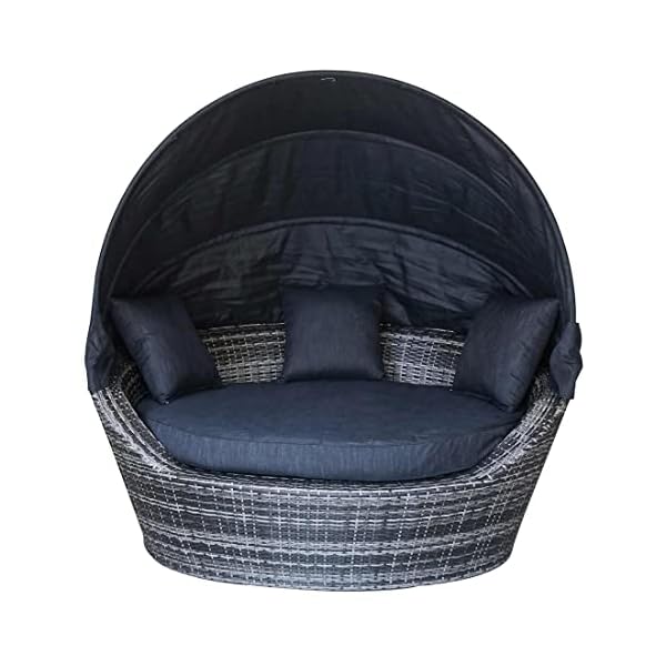 OUTLIV. Los Angeles Loungeinsel Polyrattan Schwarz-Grau