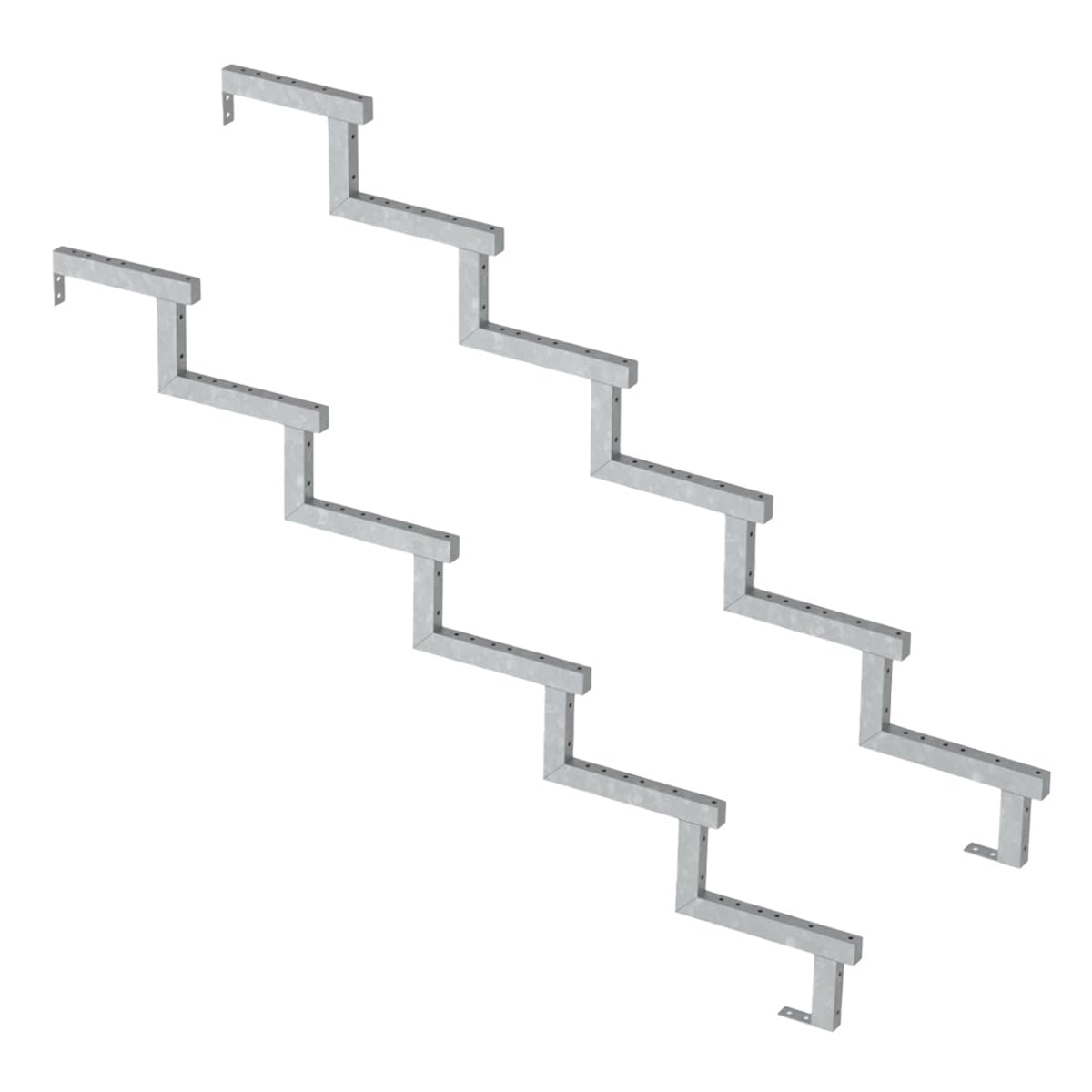 Vinuovo Stahl Treppenwange 2er Set, 6 Stufen, Höhe 102 cm