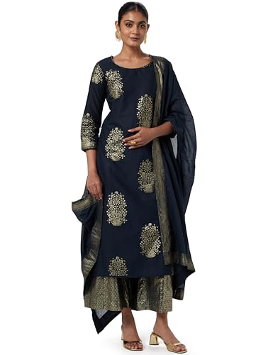 Image of BIBA Women Biba Women Cotton Straight Printed Suit Set