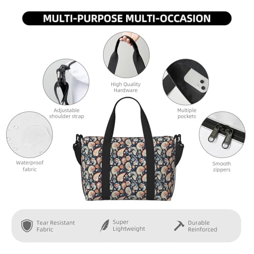 Travel Duffle Bags For Women Men - Abstract Vintage Pattern Print Personal Item Weekender Overnight Gym Carry On Airport Tote Bag With Strap For Yoga, Travel, Business Trips3