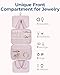 BAGSMART Travel Toiletry Bag with Jewelry Organizer, Hanging Travel Bag for Toiletries, Puffy Makeup Cosmetic Bag Organizer, Carry-on Travel Accessories Essentials, Pink-M