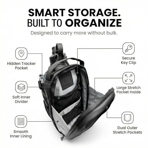 Image of Magnetic Gym Bottle Holder Bag | Strong Magnet Water Bottle Carrier with Storage Pockets & Zippered Compartments | Gym, Fitness & Workout Accessory | Black | Faux Leather