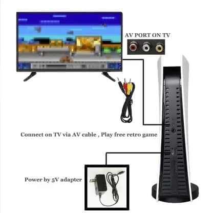 Image of GS5 TV Console with 300 Built-in 8-Bit Games | USB Wired & AV Output Retro Gaming Console for TV | Classic Plug & Play Game Station for Family Fun, Kids & Adults