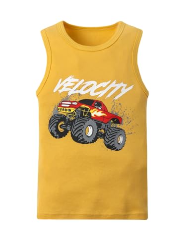 Image of benetia Toddler Baby Boys Cotton Sleeveless Tank Top Cartoon Dinosau Undershirts Kids 18 Months- 8Years 3-Pack