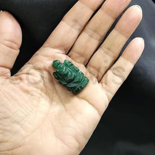 Image of Soulwise Natural Jade Crystal Ganesha Idol (1 Inch) | Hand-Carved Lord Ganesha Statue for Prosperity, Wisdom, Luck & Success | Healing Crystal Home Decor, Meditation & Gifting Showpiece