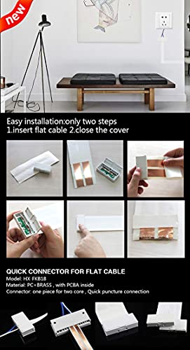 Image of FRANKEVER Connectors,2 Pack,Terminal Block, Designed for Super Flat Speaker Wires /Cables,Only for 2.36 inch Wide Wires