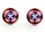 America Cufflinks, Comic Book Superhero Silver Jewellery Gifts for Him